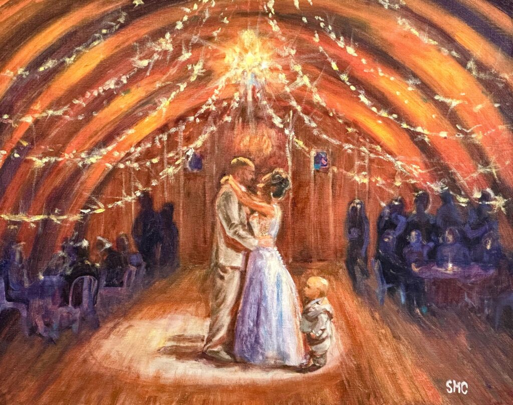 Wedding Painting for Tatiana and Cody - Creatively Weddings wedding painting by Shanna Cramer